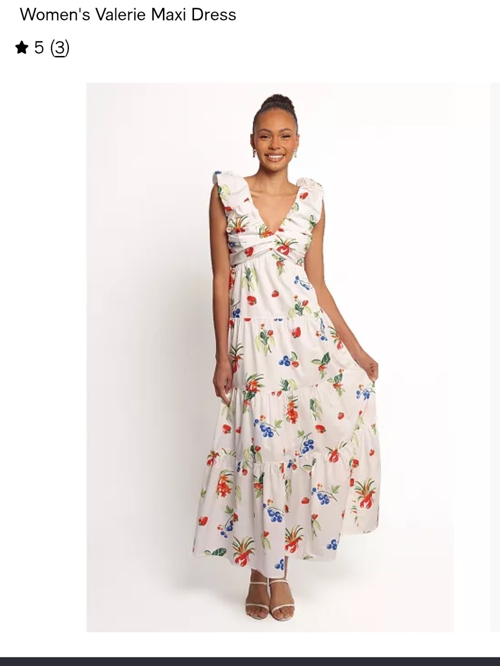 Petal & Pup White Maxi Dress with Red, Blue & Green Floral Print - Picture 6 of 14
